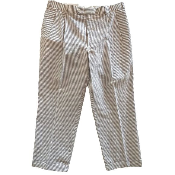 Haspel Seersucker Suit Pants 100% Cotton - Pants 40W Blue/white $245 - Picture 2 of 13